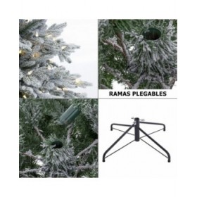 Albero di Natale Bianco Verde PVC Metallo Polietilene 120 X 120 X 240 CM