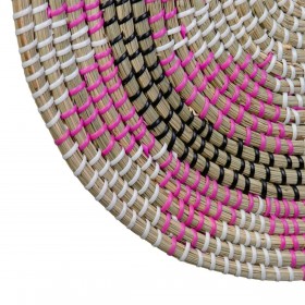 Decorazione da Parete 41 x 41 x 1 cm Naturale Nero Fibra naturale