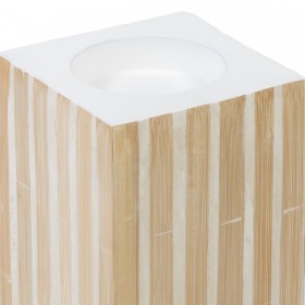 Portacandele Beige Bambù Legno MDF 10,5 x 10,5 x 21 cm