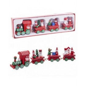 Decorazione Natalizia Multicolore Treno 25,5 X 7,5 X 3 CM