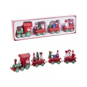 Decorazione Natalizia Multicolore Treno 25,5 X 7,5 X 3 CM