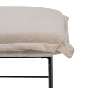 Puff Tessuto Sintetico Beige Metallo 40 x 40 x 35 cm