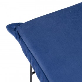 Puff Tessuto Sintetico Azzurro Metallo 40 x 40 x 35 cm
