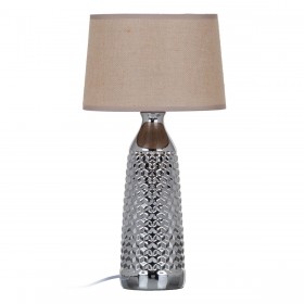 Lampada da tavolo Beige Argentato Tela di iuta Ceramica 60 W 220 V 240 V 220-240 V 26 x 26 x 49,5 cm