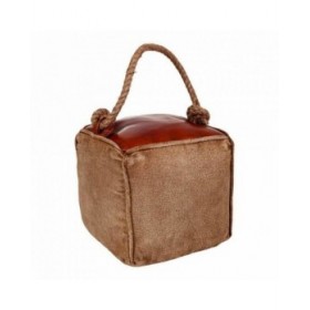 Fermaporta Alexandra House Living Cotone Pelle 20 x 20 x 20 cm Marrone