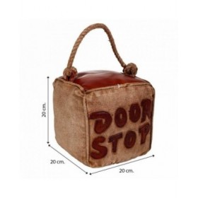 Fermaporta Alexandra House Living Cotone Pelle 20 x 20 x 20 cm Marrone