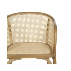 Sedia da Sala da Pranzo Naturale Legno Rattan 56 X 58 X 77 CM