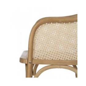 Sedia da Sala da Pranzo Naturale Legno Rattan 56 X 58 X 77 CM