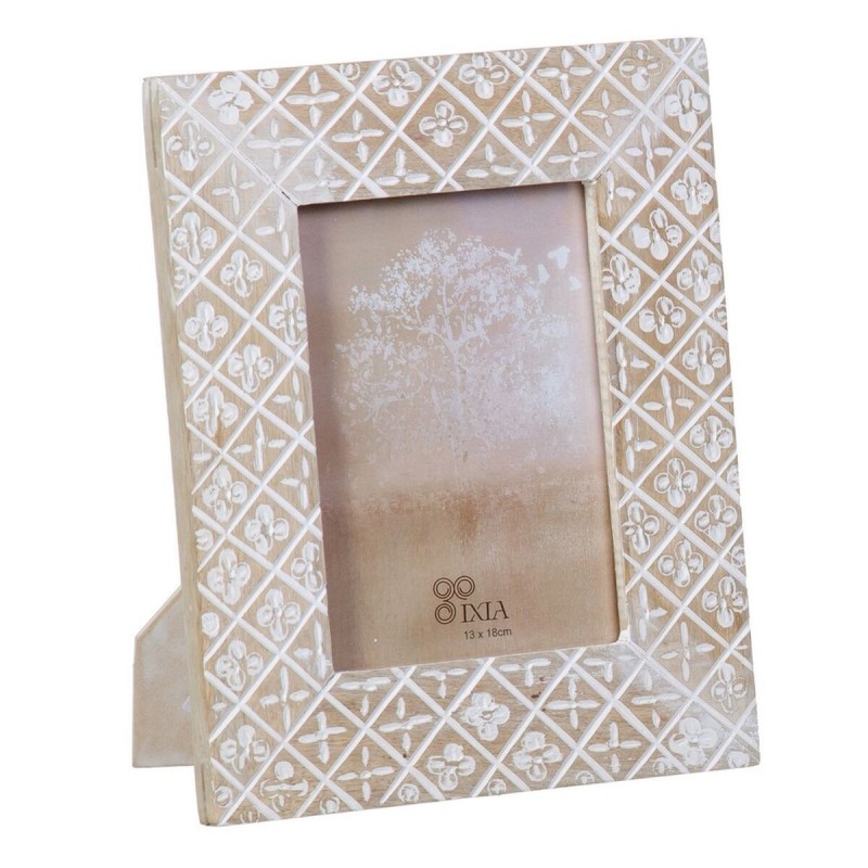 Portafoto 21 x 2 x 26 cm Naturale Legno Bianco
