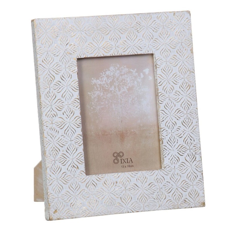 Portafoto 23 x 1,5 x 28 cm Bianco Legno di mango