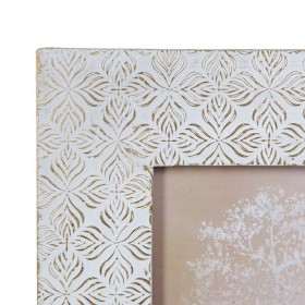 Portafoto 23 x 1,5 x 28 cm Bianco Legno di mango