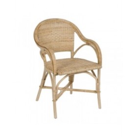 Sedia da Sala da Pranzo Naturale Rattan 55 X 60 X 84 CM