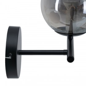 Lampada da Parete 27,5 x 20 x 20 cm Cristallo Nero Metallo