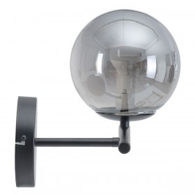 Lampada da Parete 27,5 x 20 x 20 cm Cristallo Nero Metallo