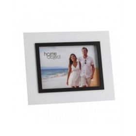 Cornice Portafoto Bianco Nero Cristallo polistirene 13 x 18 cm 24,5 X 1,5 X 19,5 CM