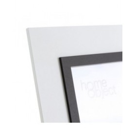 Cornice Portafoto Bianco Nero Cristallo polistirene 13 x 18 cm 24,5 X 1,5 X 19,5 CM