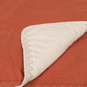 Trapunta 270 x 280 cm Beige Rosso Scuro