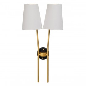 Lampada da Parete 32 x 16 x 64 cm Nero Dorato Metallo Moderno
