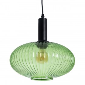 Lampadario Cristallo Metallo Verde 30 x 30 x 26 cm