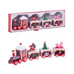 Decorazione Natalizia Multicolore Treno 20 x 4,5 x 2,5 cm