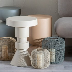 Lanterna Portacandele Beige 24 x 24 x 23 cm Ferro