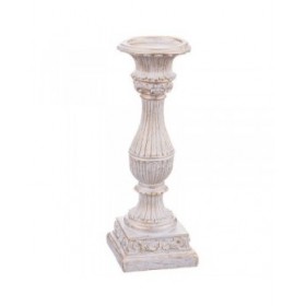 Candelabro Bianco Resina Natale 10 x 10 x 29 cm