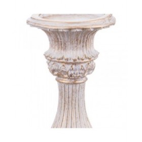 Candelabro Bianco Resina Natale 10 x 10 x 29 cm
