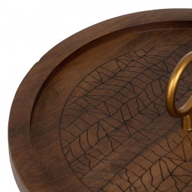 Tavolo aggiuntivo Dorato Legno Marrone Ferro 38 x 38 x 66 cm