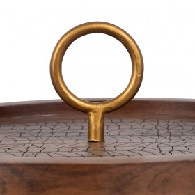 Tavolo aggiuntivo Dorato Legno Marrone Ferro 38 x 38 x 66 cm