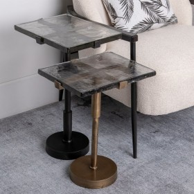 Tavolo aggiuntivo 41 x 32 x 59 cm Cristallo Nero Metallo