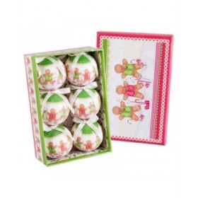 Palle di Natale Multicolore Polyfoam Ø 7,5 cm Omino di pan di zenzero (6 Unità)