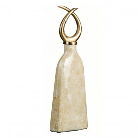 Vaso Cristallo Dorato Metallo Bianco 10 x 10 x 53 cm