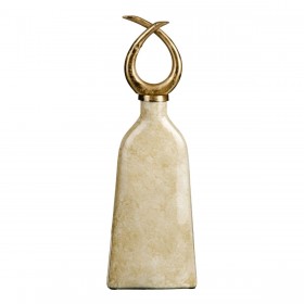 Vaso Cristallo Dorato Metallo Bianco 10 x 10 x 53 cm