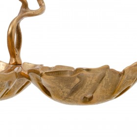 Centrotavola Dorato Fogli 28,5 x 28,5 x 20 cm