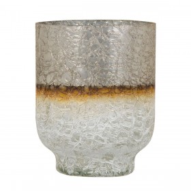 Vaso Cristallo Dorato Bianco 15 x 15 x 19 cm