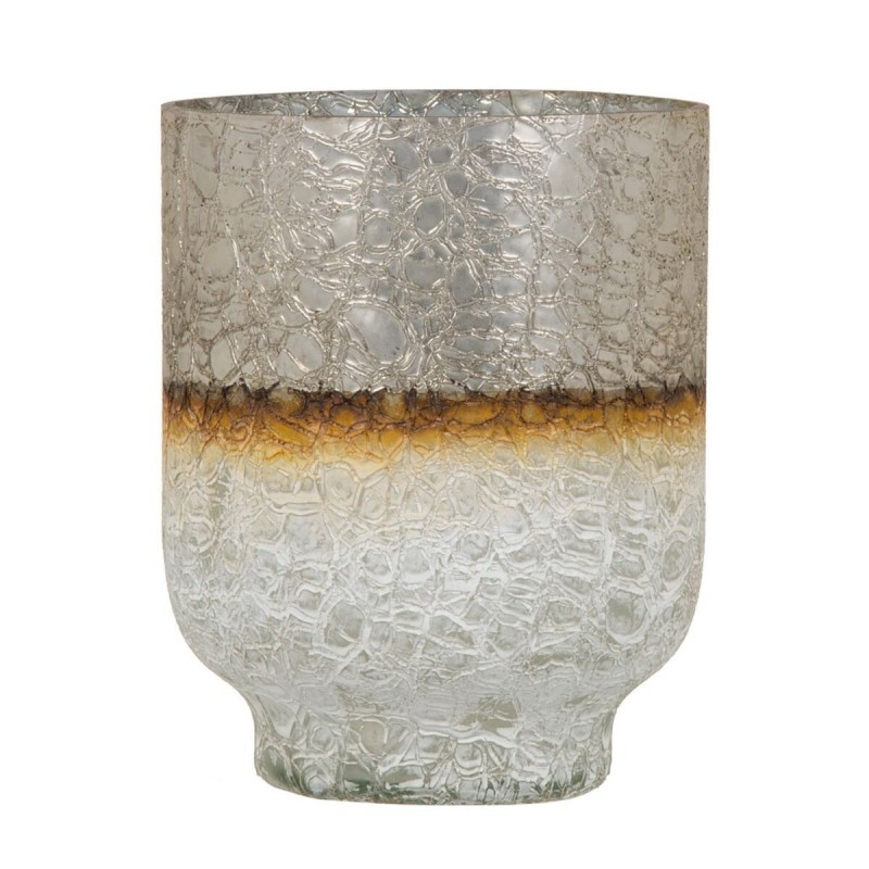 Vaso Cristallo Dorato Bianco 15 x 15 x 19 cm