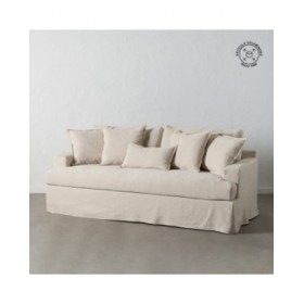 Divano Nero Crema 215 x 94 x 94 cm