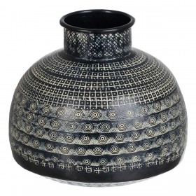 Vaso 20,5 x 20,5 x 18 cm Nero Alluminio