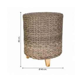 Sgabello Alexandra House Living Grigio Legno rattan sintetico 40 x 48 x 40 cm