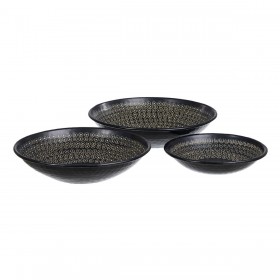 Centrotavola Nero 35 x 35 x 9 cm (3 Pezzi)