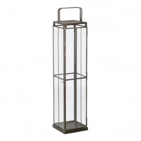 Portacandele 16 x 16 x 74 cm Cristallo Dorato Metallo