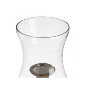 Portacandele Naturale Legno Cristallo 20 x 20 x 76 cm