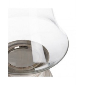 Portacandele Bianco Legno Cristallo 28 x 28 x 38 cm