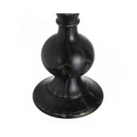 Portacandele Nero Legno Cristallo 23 x 23 x 58 cm