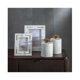 Cornice Portafoto Crema Dorato Resina Rame 15 x 20 cm 22 x 1,5 x 27 cm