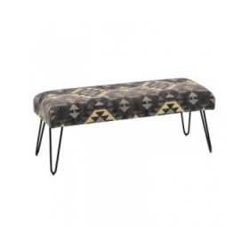Panca Nero Taupé Ferro Spugna 120 x 41,5 x 48 cm