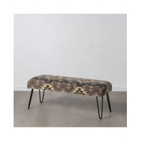 Panca Nero Taupé Ferro Spugna 120 x 41,5 x 48 cm