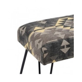 Panca Nero Taupé Ferro Spugna 120 x 41,5 x 48 cm