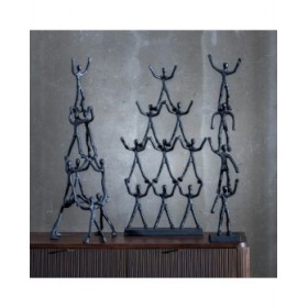 Statua Decorativa Nero Alluminio 27 x 27 x 74 cm