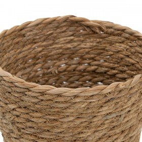 Set di Cesti Naturale 17 x 17 x 20 cm Fibra naturale (3 Pezzi)